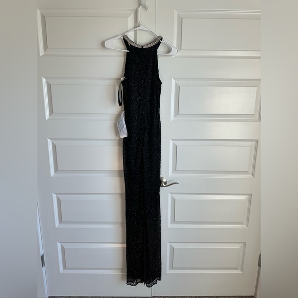 Mac Duggal 93742 Black Beaded Sleeveless High Neck Column Gown- NWT - Picture 9 of 9